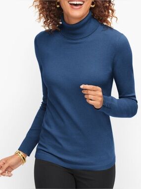 Talbots Perfect Turtleneck Blue Sweater, XL